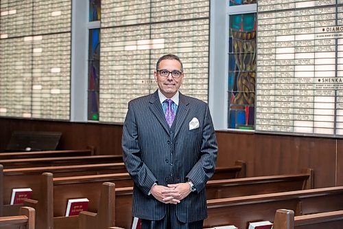 BROOK JONES/FREE PRESS
Congregation Shaarey Zedeck Senior Rabbi Carnie Shalom Rose is pictured in the Rabbi Louis Berkal Chapel at Congregation Shaarey Zedekin Winnipeg, Man., Thursday, Oct. 30, 2025.