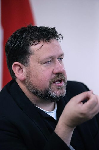 Brandon East NDP MLA and Minister of Municipal and Northern Relations, Glen Simard, speaks with the Brandon Sun during a sit-down interview in his constituency office on 10th Street on Friday morning. (Matt Goerzen/The Brandon Sun)