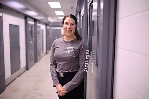 30102025
Kaitlyn May, a primary care paramedic with Brandon Fire and Emergency Services at the Brandon Police Services detention centre on Thursday.
(Tim Smith/The Brandon Sun)