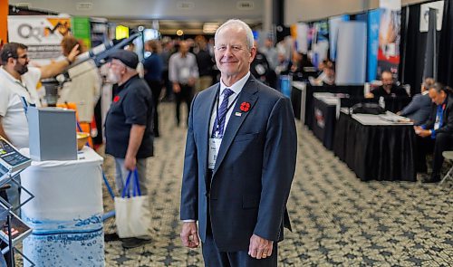 MIKE DEAL / FREE PRESS
Richard Trudeau, chair of the Central Canada Mineral Exploration Convention on the floor of the convention being held at the Victoria Inn Monday morning.
The two-day Central Canada Mineral Exploration Convention opens today in Winnipeg. Organizers are touting it as the sector’s largest event in the region. The event is managed by the Mining Association of Manitoba Inc., which is working to elevate the convention’s profile, with a long-term vision of attracting international audiences and establishing it as a key event on the global mining calendar.
Reporter: Aaron Epp
251103 - Monday, November 03, 2025.