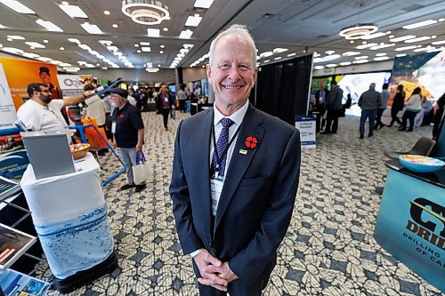 MIKE DEAL / FREE PRESS
Richard Trudeau, chair of the Central Canada Mineral Exploration Convention on the floor of the convention being held at the Victoria Inn Monday morning.
The two-day Central Canada Mineral Exploration Convention opens today in Winnipeg. Organizers are touting it as the sector’s largest event in the region. The event is managed by the Mining Association of Manitoba Inc., which is working to elevate the convention’s profile, with a long-term vision of attracting international audiences and establishing it as a key event on the global mining calendar.
Reporter: Aaron Epp
251103 - Monday, November 03, 2025.