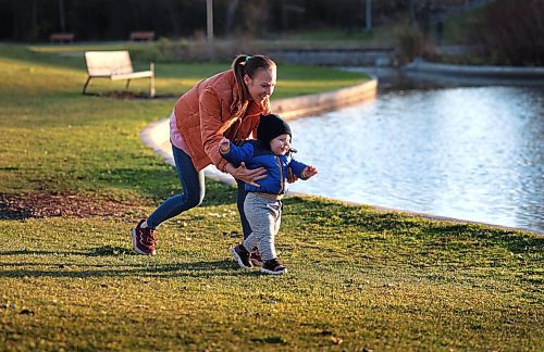 Ruth Bonneville / Free Press
Standup - Learning to run
Ekaterina Liatambur chases her very excited15-month-old boy, Mark, as he tried to chase the geece near the duck pond at Assiniboine Park in the late afternoon light Monday.
Nov 3rd, 2025