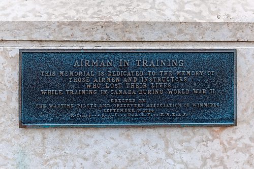 MIKE DEAL / FREE PRESS
The Airman in Training memorial at Memorial Blvd and York Ave.
251106 - Thursday, November 06, 2025.