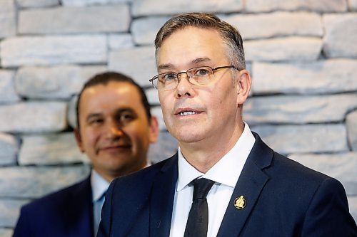 MIKE DEAL / WINNIPEG FREE PRESS
Robert Loiselle, MLA for St. Boniface, speaks during an announcement at a media conference at the St. Boniface Hospital, that the provincial government will be adding 36 new acute care beds at St. Boniface Hospital as part of a broader plan to reduce wait times in emergency departments and stabilize health-care capacity across Manitoba.
See Carol Sanders story
240110 - Wednesday, January 10, 2024.