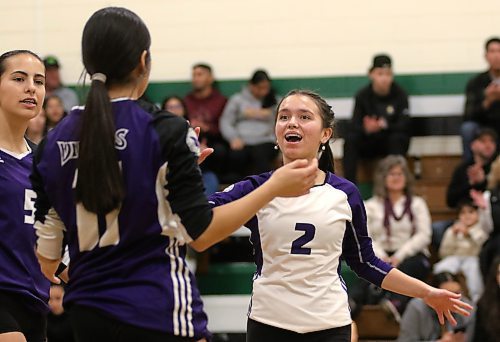 Libero Shay Spence and the Vikings won the match in five sets to capture the city crown. (Thomas Friesen/The Brandon Sun)