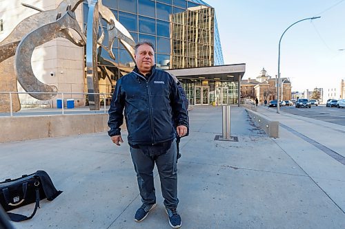 MIKE DEAL / FREE PRESS
Mike Vogiatzakis speaks outside the Law Courts at 408 York Avenue on Monday after the start manslaughter trial for Curtis Ross Dalebozik who was charged after Kyriakos Vogiatzakis, 51, died following an altercation outside Cork &amp; Flame in January 2024. 
Reporter: Dean Pritchard
251117 - Monday, November 17, 2025.