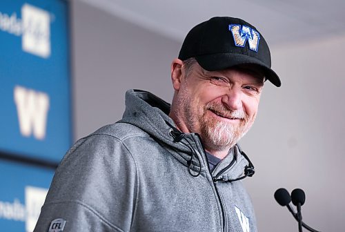 Ruth Bonneville / Free Press 

Sports - O&#x2019;Shea

Photo of Mike O&#x2019;Shea answers questions about his contract renewal in the Press Room at Princess Auto Stadium Tuesday, 

See story by Tyler
 
Nov 18th,, 2025
