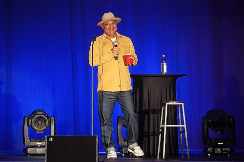 Comedian Russell Peters performs for a large audience at Assiniboine Credit Union Place on Thursday evening as part of his Relax World Tour. (Tim Smith/The Brandon Sun)