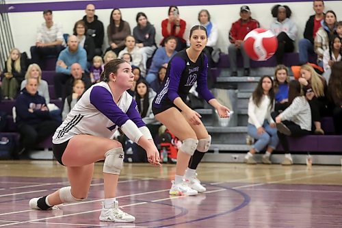 22112025
Reece Cowan #7 of the Vincent Massey Vikings digs the ball over the net during the Vikings match against Kelvin High School in the AAAA Varsity Girls Volleyball Provincials at Vincent Massey High School on Thursday.
(Tim Smith/The Brandon Sun)