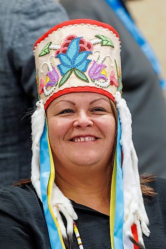 MIKE DEAL / FREE PRESS
Bloodvein First Nation Chief Lisa Young holds a press conference surrounded by some of her bands councillors, community members and chiefs from other First Nations along with AMC Grand Chief Kyra Wilson, SCO Grand Chief Jerry Daniels, and MKO Grand Chief Garrison Settee.
Chief Lisa Young discussed the ruling by a Court of King’s Bench judge regarding the blockade set up outside Bloodvein First Nation to keep drugs and alcohol out which will be allowed to remain despite inconveniencing licensed hunters.
Reporter: Nicole Buffie
251127 - Thursday, November 27, 2025.