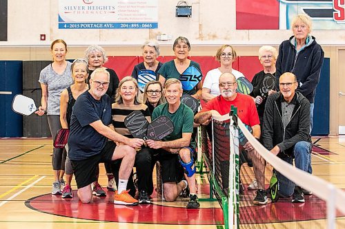 MIKAELA MACKENZIE / FREE PRESS

A seniors pickleball group, who are sponsors for Feed-A-Family, pose on the court at Sturgeon Heights Community Centre on Friday, Nov. 28, 2025. Top row, left to right: Lori Freeman, Kim Crawford, Debby Jablonski, Joan Brown, Pauline Macrodimitris, Donna Taylor, Eda Lebreton, Bill Armstrong Bottom row, left to right: Blaine Workman, Audrey Workman, Louise Murphy, Dale Crawford, Michael Taylor, Ross Robertson

For Josh story.
Free Press 2025