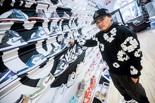JOHN WOODS / WINNIPEG FREE PRESS
Rodney Francisco, co-owner of the Collab Shop, is photographed in his Exchange District store Monday, December 1, 2025. His business is participating in the Exchange District Biz annual “Shop Local, Shop The Exchange” campaign this month.

reporter: aaron