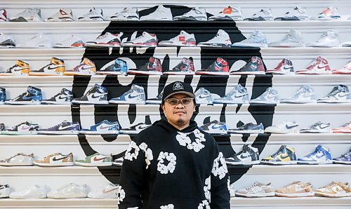 JOHN WOODS / WINNIPEG FREE PRESS
Rodney Francisco, co-owner of the Collab Shop, is photographed in his Exchange District store Monday, December 1, 2025. His business is participating in the Exchange District Biz annual “Shop Local, Shop The Exchange” campaign this month.

reporter: aaron
