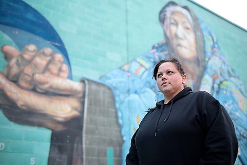 Angela Braun, executive director of Helping Hands Centre of Brandon Inc., stands outside the local soup kitchen on Friday. The centre has served more than 51,000 meals this year, up from 46,000 in 2024, Braun said. (Tim Smith/The Brandon Sun)