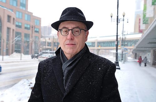 RUTH BONNEVILLE / WINNIPEG FREE PRESS 

LOCAL - downtown - Jino

Photo of Jino Distasio, University of Winnipeg professor, on Portage Ave. for story. 

Photo to go with story and Interview with Jino for the downtown series about the evolution of downtown, etc. 

Melissa's story.

Dec 21st,  2022