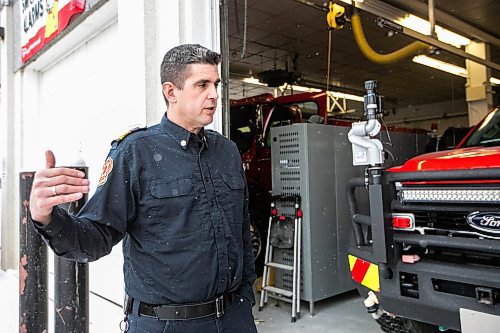 MIKAELA MACKENZIE / FREE PRESS
Fire chief Brent MacDonald shows a new truck with special wildland capabilities in the fire hall at the Canadian Nuclear Laboratories Whiteshell Laboratories Restoration Project on Wednesday, Dec. 10, 2025.
For Tyler/Gabby story.
Free Press 2025