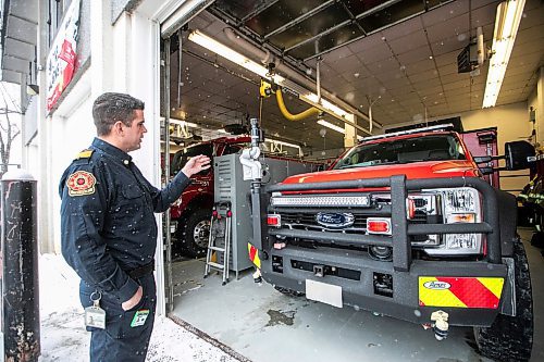 MIKAELA MACKENZIE / FREE PRESS
Fire chief Brent MacDonald shows a new truck with special wildland capabilities in the fire hall at the Canadian Nuclear Laboratories Whiteshell Laboratories Restoration Project on Wednesday, Dec. 10, 2025.
For Tyler/Gabby story.
Free Press 2025