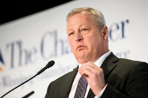 Mike Sudoma / Winnipeg Free Press
NFI President, Paul Soubry, talks about change in the city of Winnipeg before announcing Stu Clark’s recent Ten Million dollar donation to the University of Winnipeg at the Delta Hotel Friday afternoon
June 14, 2019