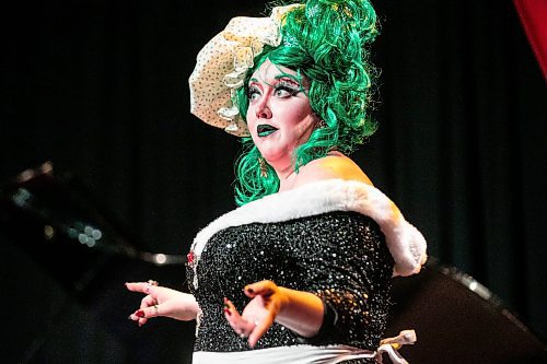 MIKAELA MACKENZIE / FREE PRESS

Theresa Thomson (the dame) performs a scene of the Merry Crip-mas Panto at the West End Cultural Centre on Wednesday, Dec. 17, 2025. 

For Ben story.
Free Press 2025