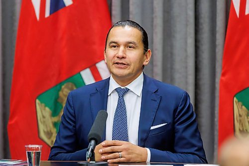 MIKE DEAL / FREE PRESS
Premier Wab Kinew talks to the media prior to the Speech from the Throne for the third session of the 43rd Manitoba legislature on Tuesday afternoon.
251118 - Tuesday, November 18, 2025.