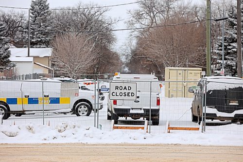 29122025
Brandon Police Service vehicles sit parked in a fenced off portion of McTavish Avenue just west of 10th Street in Brandon on Monday.
(Tim Smith/The Brandon Sun)