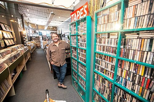 MIKAELA MACKENZIE / FREE PRESS

Peter Dul and the cassette display at Duly Records on Wednesday, Sept. 24, 2025. 

For Dave Sanderson story.
Free Press 2025
