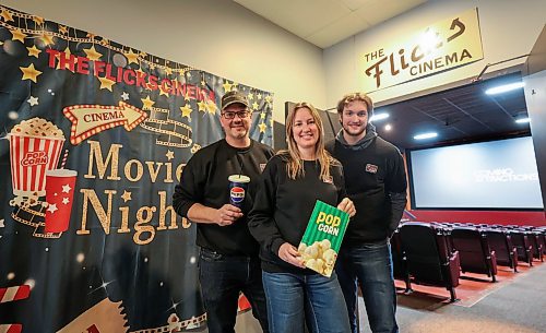 Ruth Bonneville / Free Press 

BIZ - Flicks Cinema STONEWALL


Photos for story on The Flicks Cinema
First St. East in Stonewall.

Photograph of Vince Levenec (left), Amanda Van Solkema  and Griffin Levenec, the three new owners of the Flicks Cinema, the movie theatre in Stonewall. The article focuses on why they decided to buy the business and what it's like running an independent movie theatre.

See story by Aaron

Jan 2nd,  2026