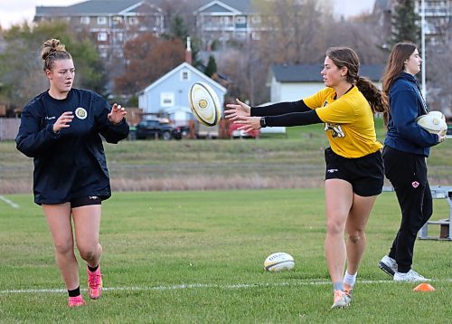Brandon University's Kypling Black, left, is transferring to the University of Victoria for the 2026 Canada West rugby season. (Thomas Friesen/The Brandon Sun)