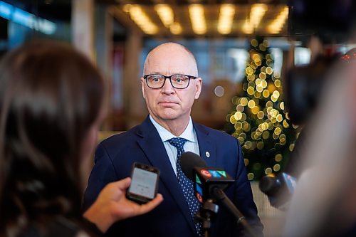 MIKE DEAL / FREE PRESS
Mayor Scott Gillingham talks to the media outside his office at City Hall Wednesday afternoon.
Reporter: Joyanne Pursaga and Scott Billeck
260107 - Wednesday, January 07, 2026.