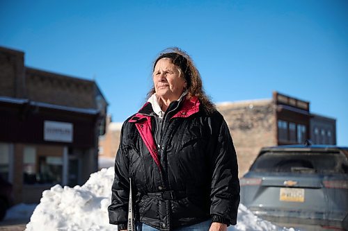Chris Dunning in downtown Virden on Wednesday. Dunning said she has cut down on her water usage, “just for my own health.” (Tim Smith/The Brandon Sun)