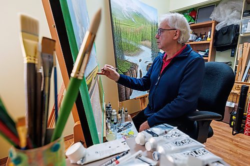 MIKE DEAL / FREE PRESS
Manny Schulz in his home studio, is a local painter and the president of the Manitoba Society of Artists. 
Reporter: Eva Wasney
260107 - Wednesday, January 07, 2026.