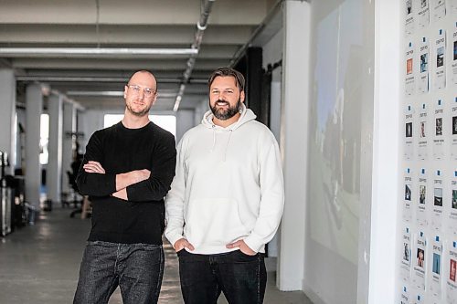 MIKAELA MACKENZIE / FREE PRESS
Adam Wrublowsky (left) and Dane Homenick, co-founders of Twenty Point Nine Inc, at the tech startup on Monday, Jan. 19, 2026.
For Aaron story.
Free Press 2026