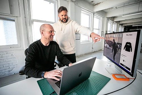 MIKAELA MACKENZIE / FREE PRESS
Adam Wrublowsky (left) and Dane Homenick, co-founders of Twenty Point Nine Inc, at the tech startup on Monday, Jan. 19, 2026.
For Aaron story.
Free Press 2026