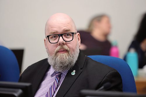 Coun. Shaun Cameron (Ward 4) asks a question during a regular council meeting in Brandon, Man., on Jan. 19, 2026. (Alex Lambert/The Brandon Sun)