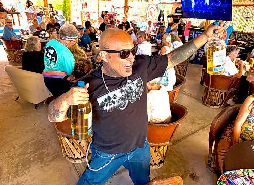 Steve MacNaull / Free Press
Gringo Bingo caller and Eddie's Bad Ass Tequila, Tacos &amp; Beer owner Eduardo 'Fast Eddie' Buenrostro.
