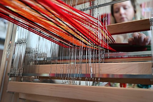 Ruth Bonneville / Free Press
ENT - school sashes
Portrait of Casandra Woolever, a full-time artist, working on sashes on her weaving loom in her home studio.
SCHOOL SASHES: A Métis artist is taking her loom-weaving kit on the road to teach students about her ancestors’ iconic uniform and promote school spirit. Casandra Woolever, the full-time artist behind Métis Branded, has showed more than 1,000 students how-to make a sash this year. “I’m a little overwhelmed, but in a good way,” Woolever said, reflecting on how many teachers have contacted her in recent weeks upon learning she’s started doing school visits.
See story by Maggie
Jan 28th, 2026