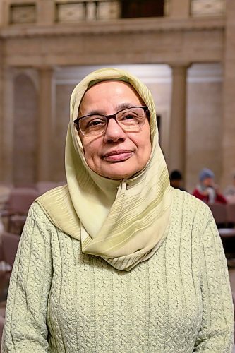 Mike Sudoma/Free Press
Executive director of the Islamic Social Services Shahina Siddiqui prior to a ceremony held to mark the National Day of Remembrance &amp; Action Against Islamophobia at the Manitoba Legislative building Thursday
January 29, 2026


