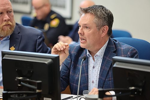Coun. Greg Hildebrand (Ward 5) speaks at Saturday's budget deliberations. (Alex Lambert/The Brandon Sun)