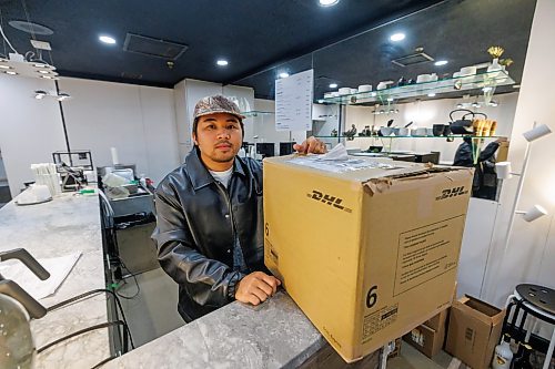 MIKE DEAL / FREE PRESS
Marro Tumaca, owner of Maro Matcha at 190 Smith St., is breathing a sigh of relief after a $12,000 matcha order from Japan held up at the border for months has arrived. 
Reporter: Malak Abas
260128 - Wednesday, January 28, 2026.