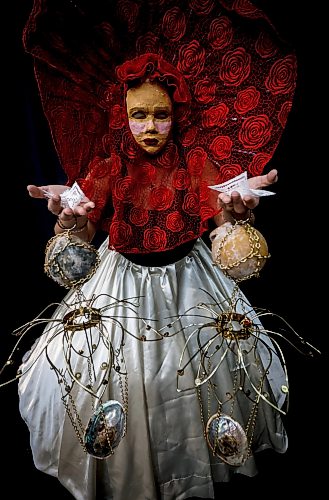 JOHN WOODS / WINNIPEG FREE PRESS
Erica Wilson who’s one-person play Miss Carcass Caress Soft Waters rehearses at the Prairie Theatre Exchange Monday, February 2, 2026. Wilson will be performing her play at the Kiyanaan Festival.

reporter: ben