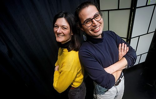 JOHN WOODS / WINNIPEG FREE PRESS
Charlene Van Buekenhout, artistic producer of Echo Theatre, and co-producer of the Kiyanaan Festival, is photographed with co-producer Philip Geller during a rehearsal break of their version of Brecht’s Mother Courage, Maamaan Kourazh at the Prairie Theatre Exchange Monday, February 2, 2026. Van Buekenhout will be performing her play at the Kiyanaan Festival.
reporter: ben