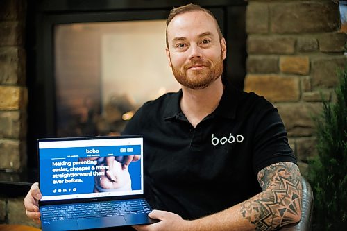 MIKE DEAL / WINNIPEG FREE PRESS
Grant McDonald, co-founder of Bobo.
Bobo is a start-up online platform using AI to connect soon-to-be parents with local services, like sleep consultants and photographers, and to show local health guidelines. They will be launching a mobile app that tracks women’s pregnancy in the spring, but they have a website that people can start using now.
See Gabrielle Piche story
231204 - Monday, December 04, 2023.