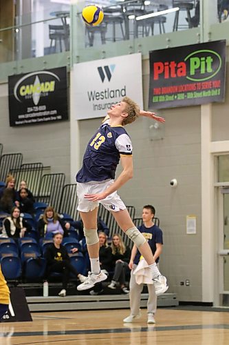 Liam Pauls will play his final Canada West men's volleyball regular-season match at home as a Brandon University Bobcat tonight. (Thomas Friesen/The Brandon Sun)