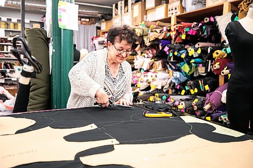 MIKAELA MACKENZIE / FREE PRESS

Mila Tsibulski cuts out pieces for dance bodysuits at Harlequin Costume on Thursday, Feb. 5, 2026.

For Aaron Epp story.
Free Press 2026