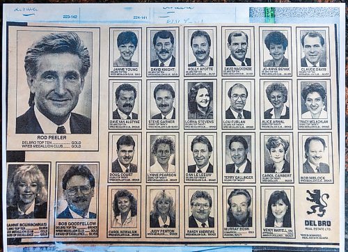MIKE DEAL / FREE PRESS
Monthly published standings for agents from the 80’s. Rod was mostly the top agent. 
Rod Peeler, who's been selling real estate in the city for 45 years. He's long been "Winnipeg-famous" for his "I never sleep" slogan, and for his mop of hair, reminiscent of Rod Stewart. 
Reporter: David Sanderson
260130 - Friday, January 30, 2026.