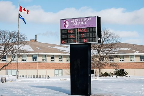 JOHN WOODS / FREE PRESS
Windsor Park Collegiate, which has received threats, is photographed Tuesday, February 24, 2026. The school will be closed Wednesday.
reporter: scott