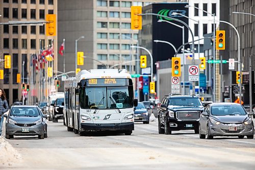 MIKAELA MACKENZIE / FREE PRESS

Buses run downtown on Wednesday, Feb. 25, 2026. The Downtown Winnipeg BIZ commissioned a survey, which found that the vast majority of downtown bus riders are unhappy with the new system.


For Gabby story.
Free Press 2026