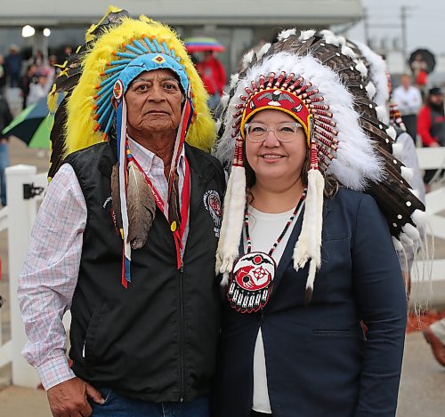 Chief Murray Clearsky of Waywayseecappo First Nation (left) with Assembly of First Nations National Chief Cindy Woodhouse Nepinak in 2025. (The Brandon Sun files)