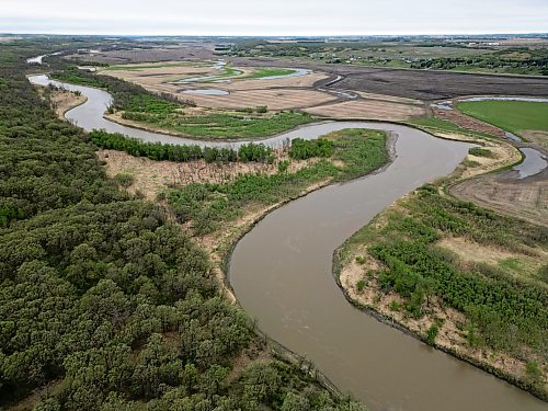 Farm land along Grand Valley Road in the Assiniboine River valley west of Brandon. The risk of spring flooding is low to moderate for most Manitoba rivers heading into the spring runoff period, Manitoba Transportation and Infrastructure’s Hydrologic Forecast Centre reported. (Tim Smith/The Brandon Sun file photo)