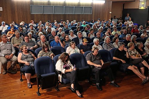 13082025
A crowd watches the Souris &amp; Glenwood Chamber of Commerce byelection debate between Ray Berthelette of the NDP, Stephen Reid of the Manitoba Liberal Party and Colleen Robbins of the PC Party of Manitoba at the Avalon Theatre in Souris on Wednesday evening. 
(Tim Smith/The Brandon Sun)